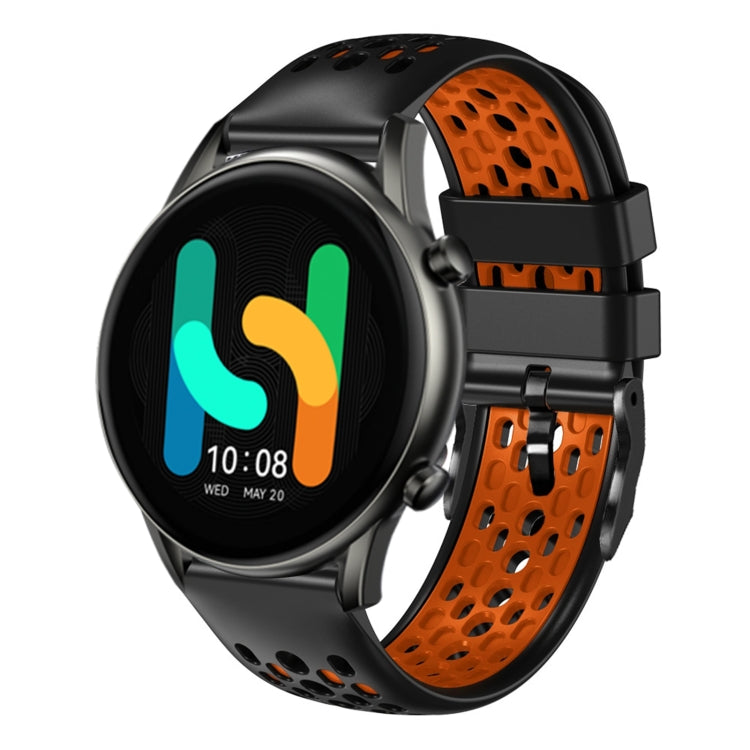 For  Xiaomi Haylou RT2 LS10 22mm Two-Color Breathable Silicone Watch Band