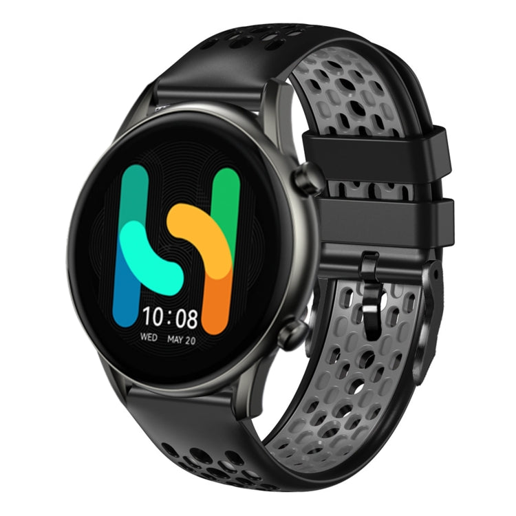 For  Xiaomi Haylou RT2 LS10 22mm Two-Color Breathable Silicone Watch Band