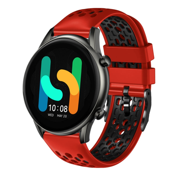 For  Xiaomi Haylou RT2 LS10 22mm Two-Color Breathable Silicone Watch Band
