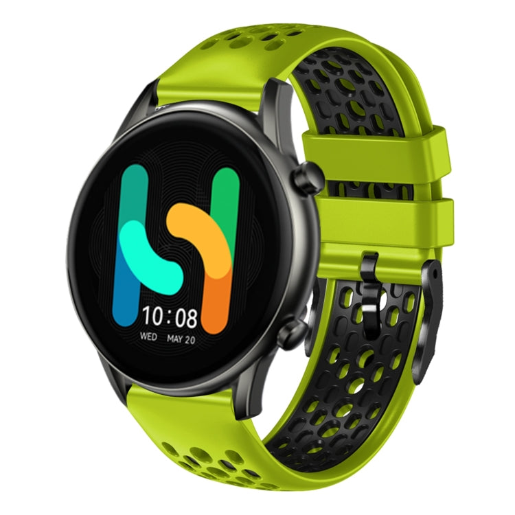 For  Xiaomi Haylou RT2 LS10 22mm Two-Color Breathable Silicone Watch Band