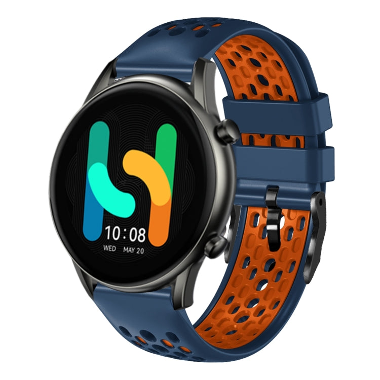 For  Xiaomi Haylou RT2 LS10 22mm Two-Color Breathable Silicone Watch Band