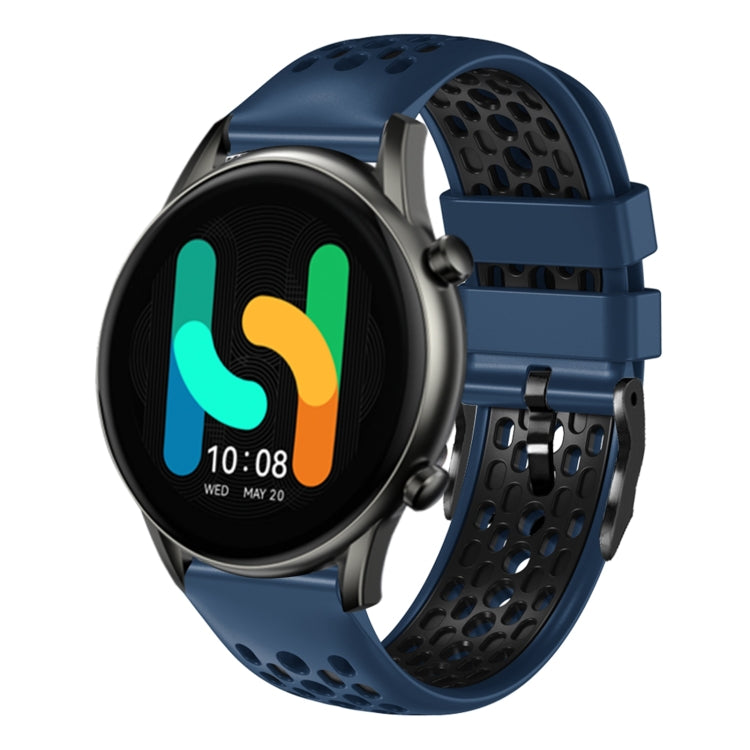 For  Xiaomi Haylou RT2 LS10 22mm Two-Color Breathable Silicone Watch Band