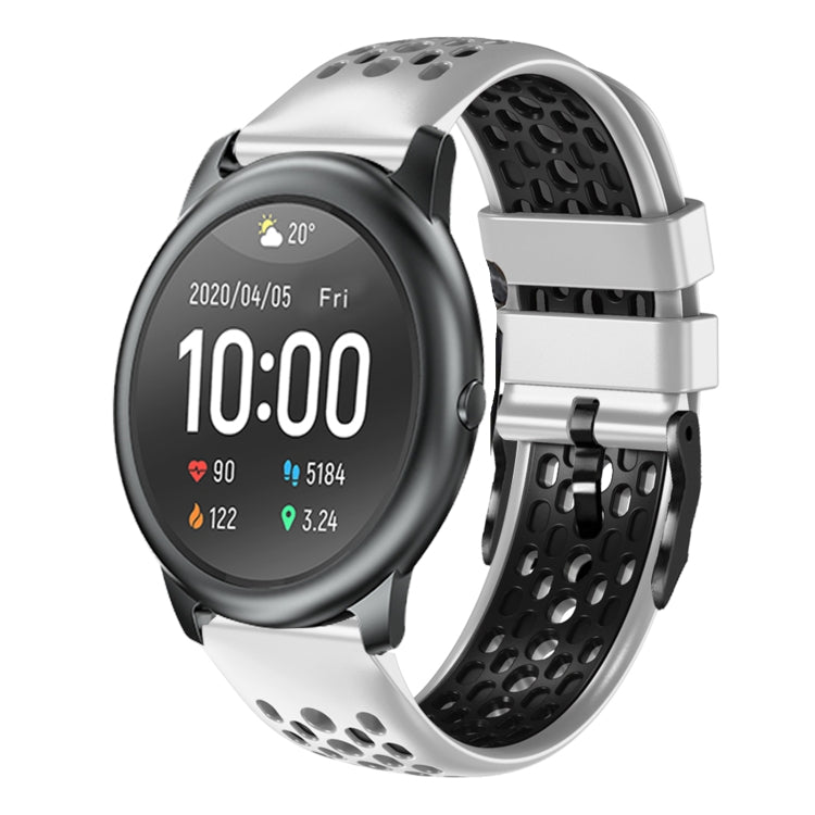 For Xiaomi Haylou RT LS05S 22mm Two-Color Breathable Silicone Watch Band