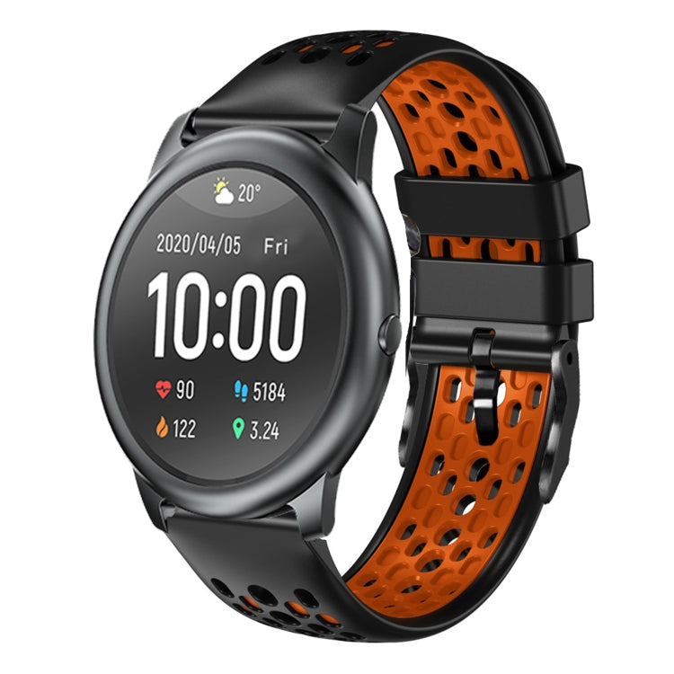 For Xiaomi Haylou RT LS05S 22mm Two-Color Breathable Silicone Watch Band