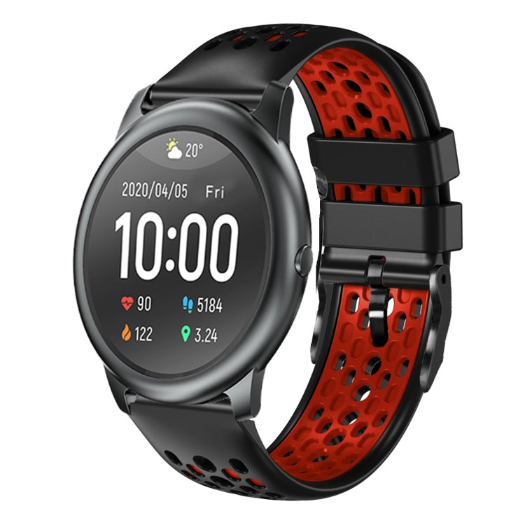 For Xiaomi Haylou RT LS05S 22mm Two-Color Breathable Silicone Watch Band