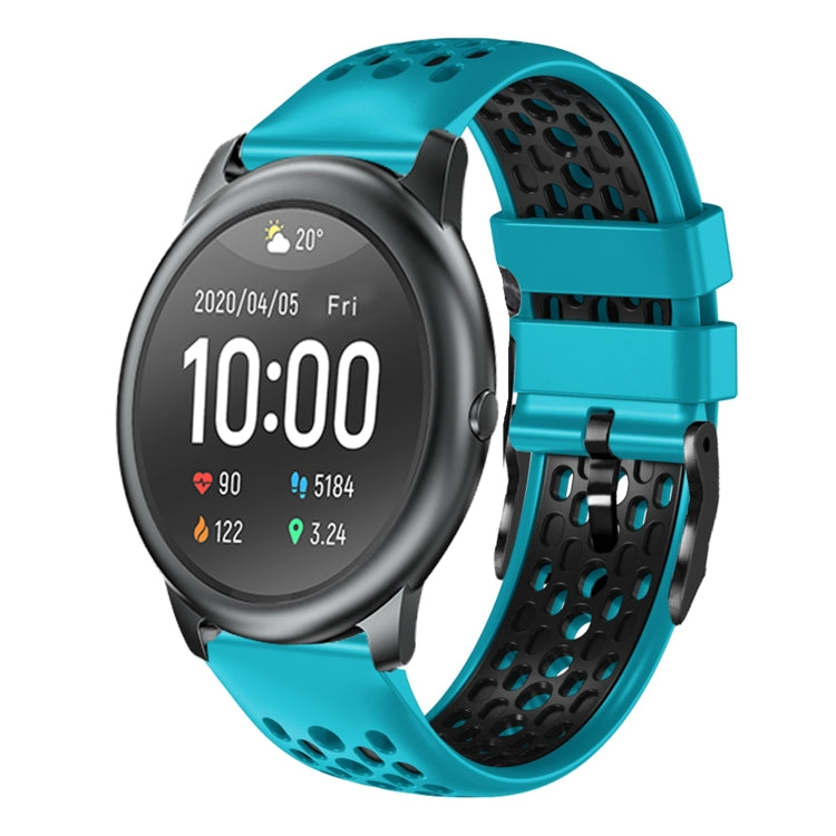 For Xiaomi Haylou RT LS05S 22mm Two-Color Breathable Silicone Watch Band