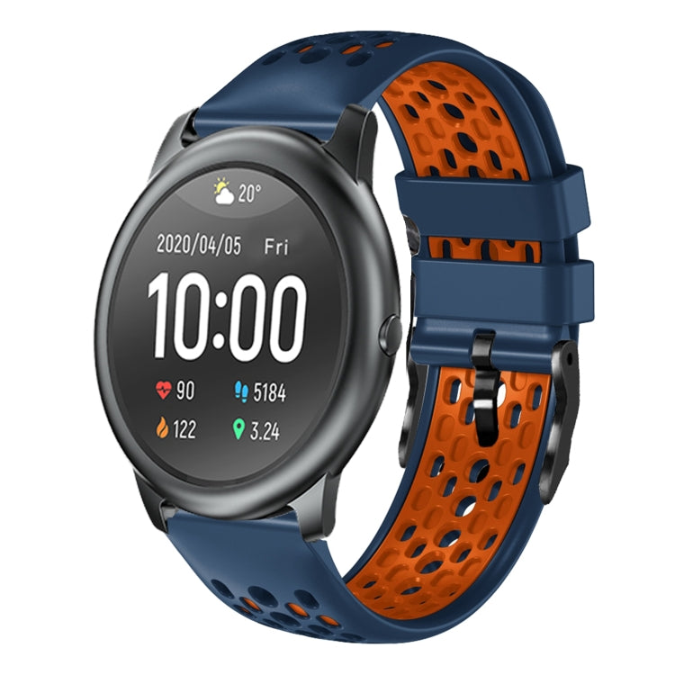 For Xiaomi Haylou RT LS05S 22mm Two-Color Breathable Silicone Watch Band