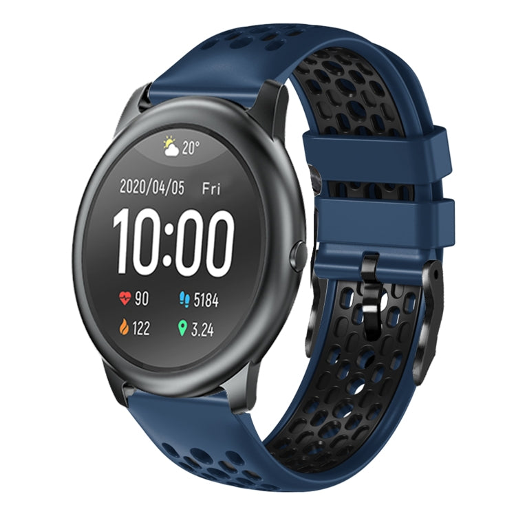 For Xiaomi Haylou RT LS05S 22mm Two-Color Breathable Silicone Watch Band