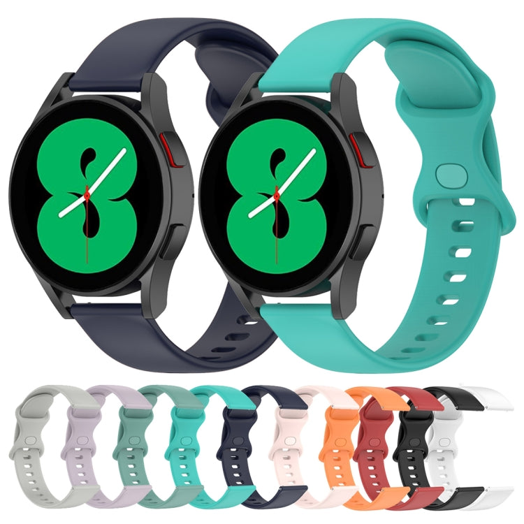 For Samsung Galaxy Watch5 40mm 20mm Butterfly Buckle Solid Color Silicone Watch Band