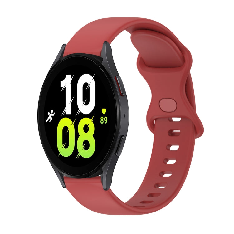For Samsung Galaxy Watch5 44mm 20mm Butterfly Buckle Solid Color Silicone Watch Band