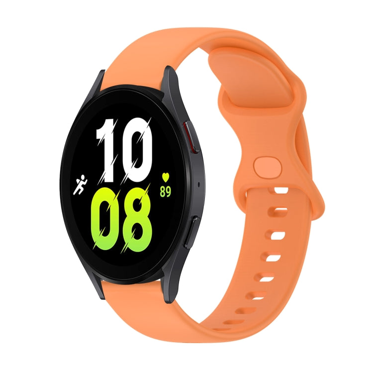 For Samsung Galaxy Watch5 44mm 20mm Butterfly Buckle Solid Color Silicone Watch Band