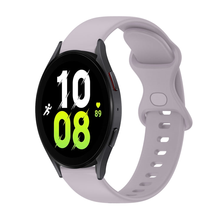 For Samsung Galaxy Watch5 44mm 20mm Butterfly Buckle Solid Color Silicone Watch Band
