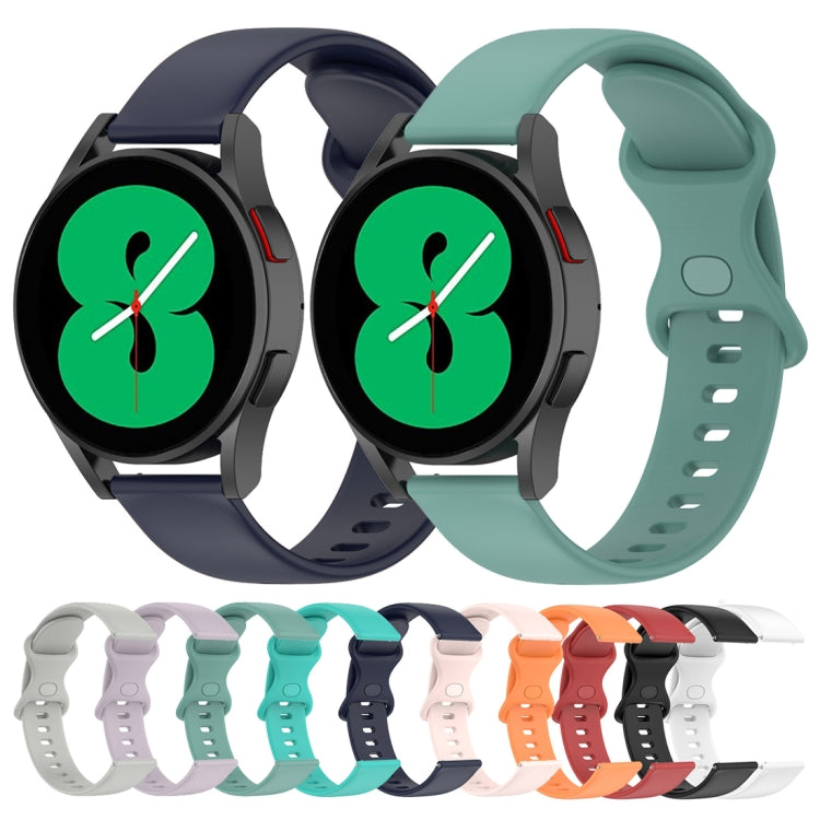 For Samsung Galaxy Watch5 44mm 20mm Butterfly Buckle Solid Color Silicone Watch Band