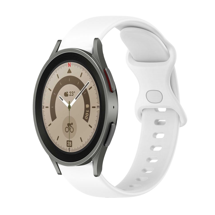 For Samsung Galaxy Watch5 Pro 45mm 20mm Butterfly Buckle Solid Color Silicone Watch Band