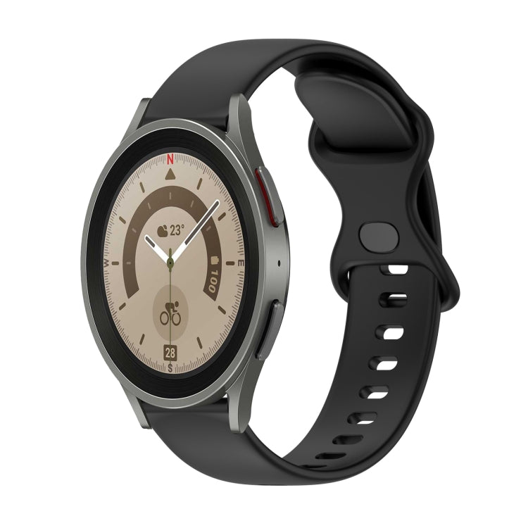 For Samsung Galaxy Watch5 Pro 45mm 20mm Butterfly Buckle Solid Color Silicone Watch Band