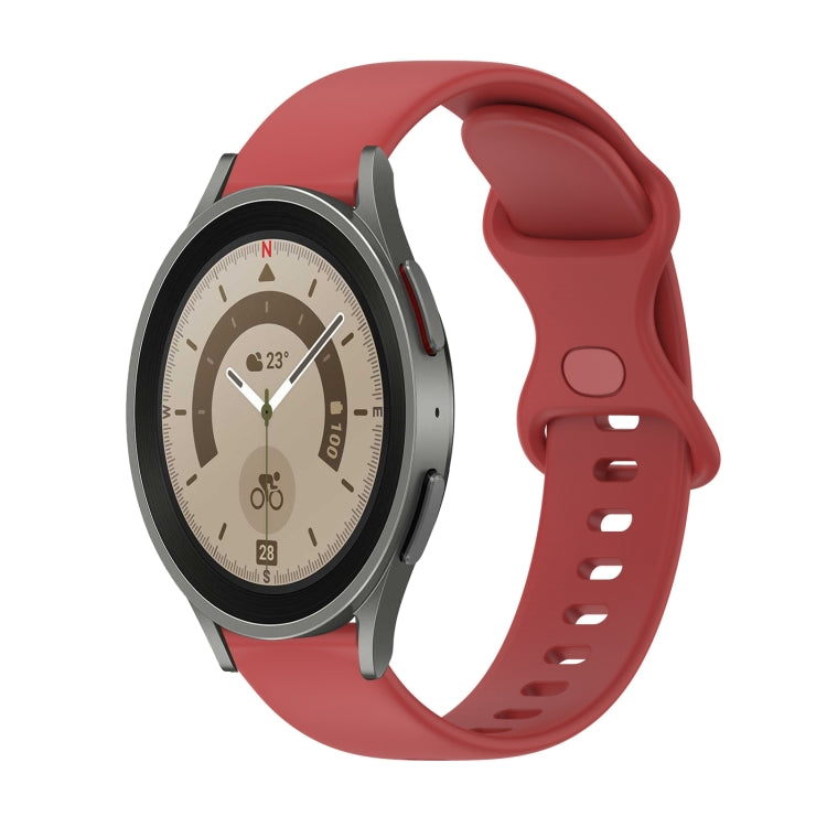 For Samsung Galaxy Watch5 Pro 45mm 20mm Butterfly Buckle Solid Color Silicone Watch Band