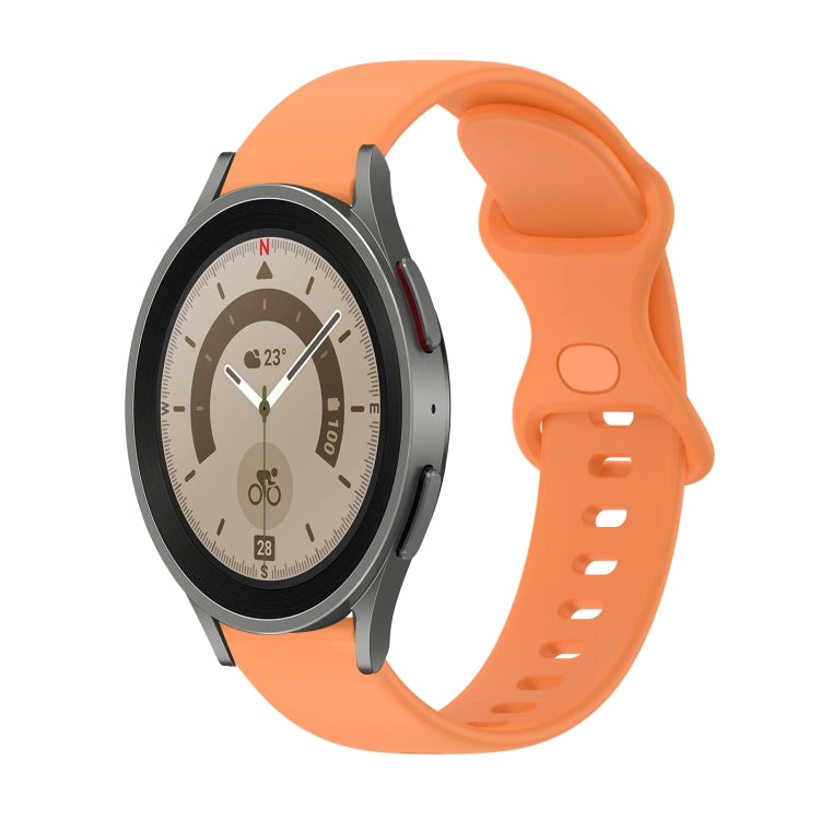 For Samsung Galaxy Watch5 Pro 45mm 20mm Butterfly Buckle Solid Color Silicone Watch Band