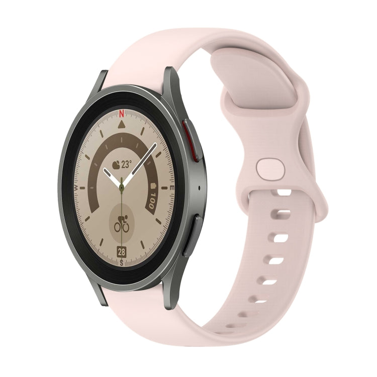 For Samsung Galaxy Watch5 Pro 45mm 20mm Butterfly Buckle Solid Color Silicone Watch Band