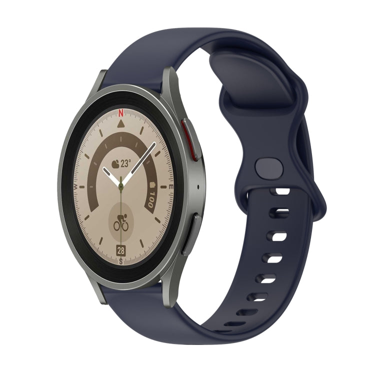 For Samsung Galaxy Watch5 Pro 45mm 20mm Butterfly Buckle Solid Color Silicone Watch Band