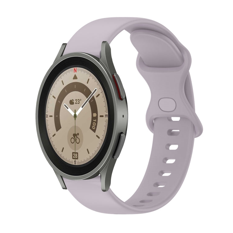 For Samsung Galaxy Watch5 Pro 45mm 20mm Butterfly Buckle Solid Color Silicone Watch Band