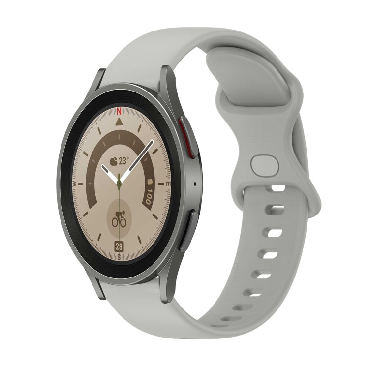 For Samsung Galaxy Watch5 Pro 45mm 20mm Butterfly Buckle Solid Color Silicone Watch Band