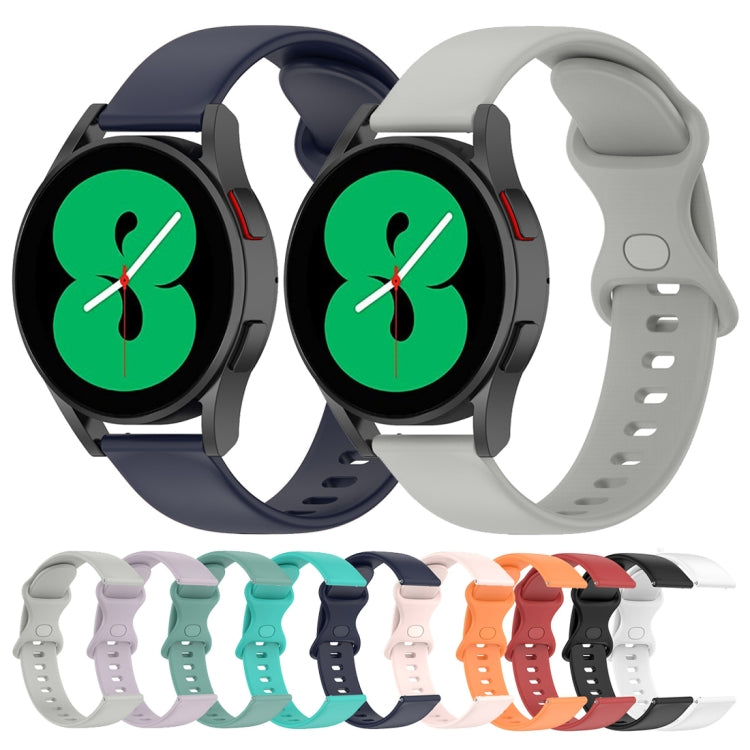 For Samsung Galaxy Watch5 Pro 45mm 20mm Butterfly Buckle Solid Color Silicone Watch Band