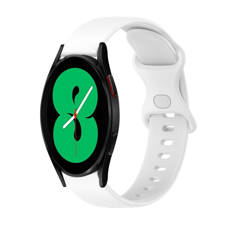 For Samsung Galaxy Watch4 44mm 20mm Butterfly Buckle Solid Color Silicone Watch Band