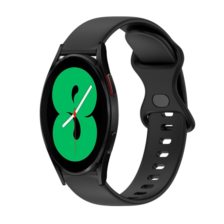 For Samsung Galaxy Watch4 44mm 20mm Butterfly Buckle Solid Color Silicone Watch Band