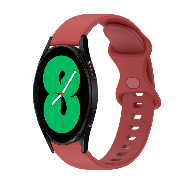 For Samsung Galaxy Watch4 44mm 20mm Butterfly Buckle Solid Color Silicone Watch Band