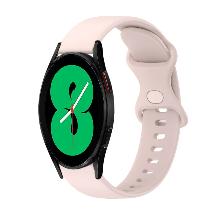 For Samsung Galaxy Watch4 44mm 20mm Butterfly Buckle Solid Color Silicone Watch Band