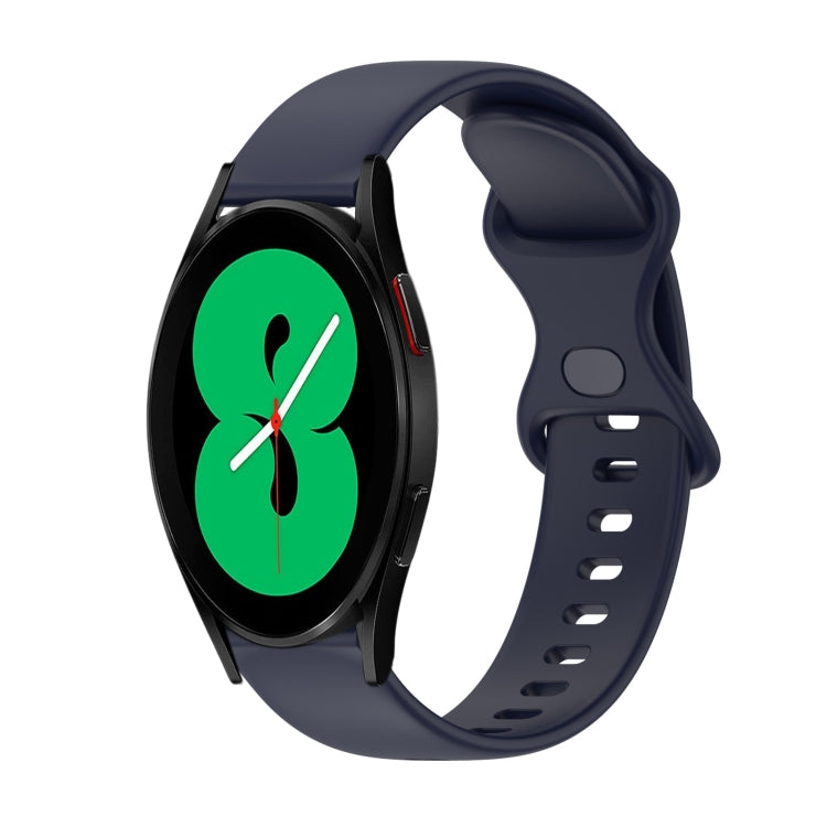 For Samsung Galaxy Watch4 44mm 20mm Butterfly Buckle Solid Color Silicone Watch Band