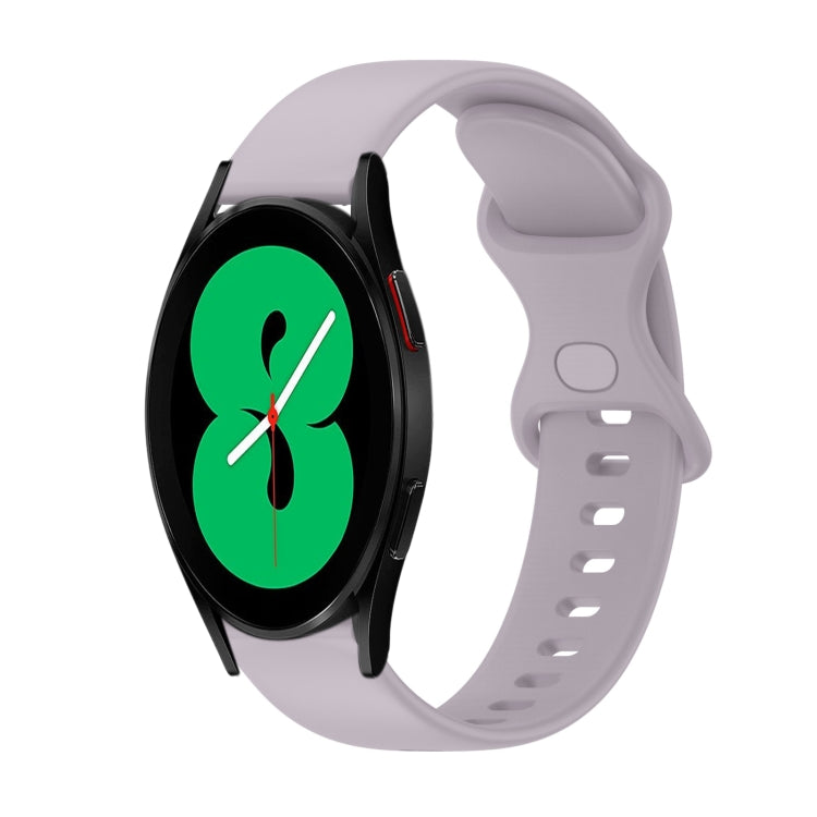 For Samsung Galaxy Watch4 44mm 20mm Butterfly Buckle Solid Color Silicone Watch Band
