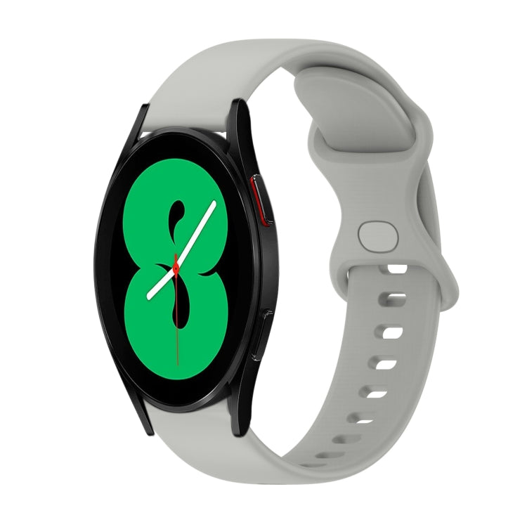 For Samsung Galaxy Watch4 44mm 20mm Butterfly Buckle Solid Color Silicone Watch Band