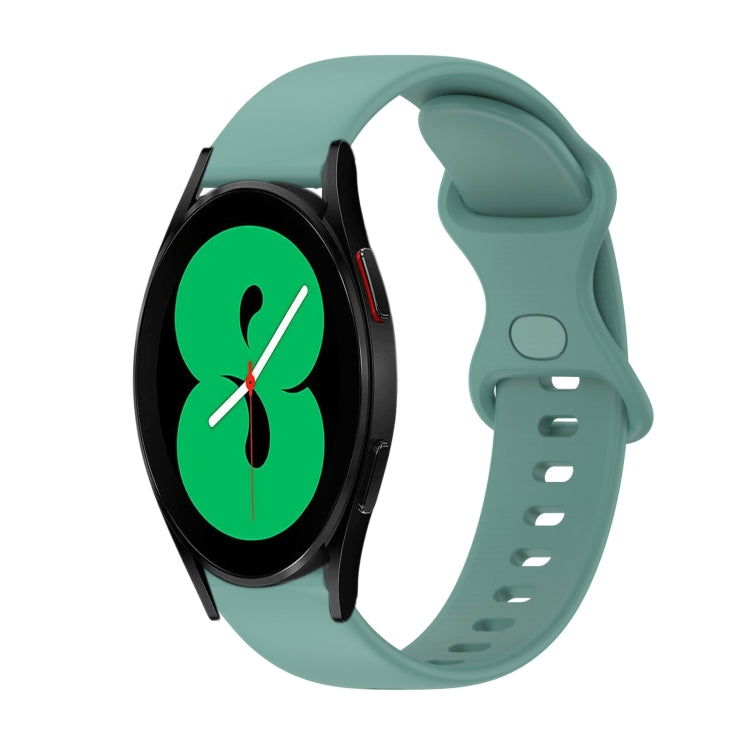 For Samsung Galaxy Watch4 44mm 20mm Butterfly Buckle Solid Color Silicone Watch Band
