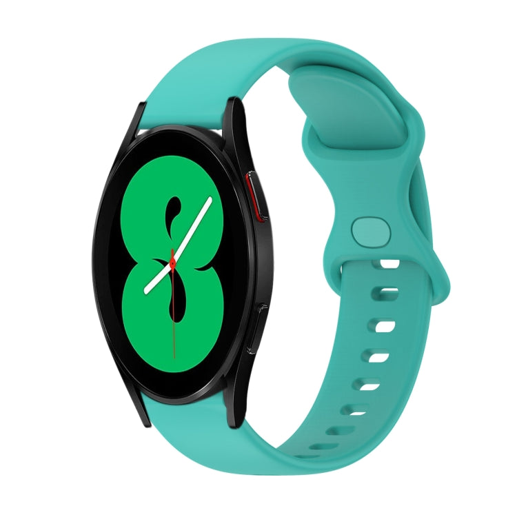 For Samsung Galaxy Watch4 44mm 20mm Butterfly Buckle Solid Color Silicone Watch Band