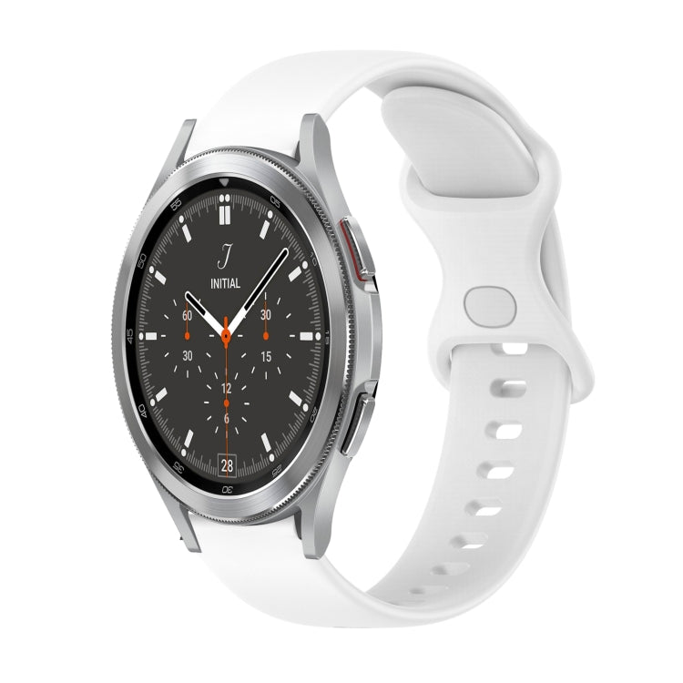 For Samsung Galaxy Watch4 Classic 46mm 20mm Butterfly Buckle Solid Color Silicone Watch Band