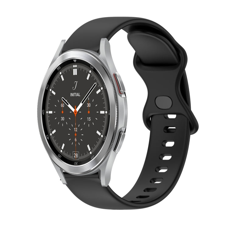 For Samsung Galaxy Watch4 Classic 46mm 20mm Butterfly Buckle Solid Color Silicone Watch Band