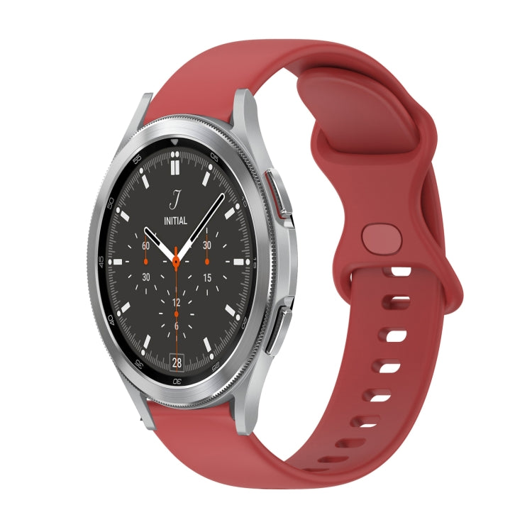 For Samsung Galaxy Watch4 Classic 46mm 20mm Butterfly Buckle Solid Color Silicone Watch Band