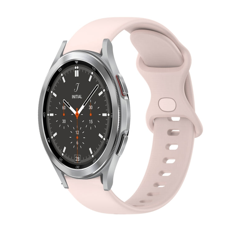 For Samsung Galaxy Watch4 Classic 46mm 20mm Butterfly Buckle Solid Color Silicone Watch Band