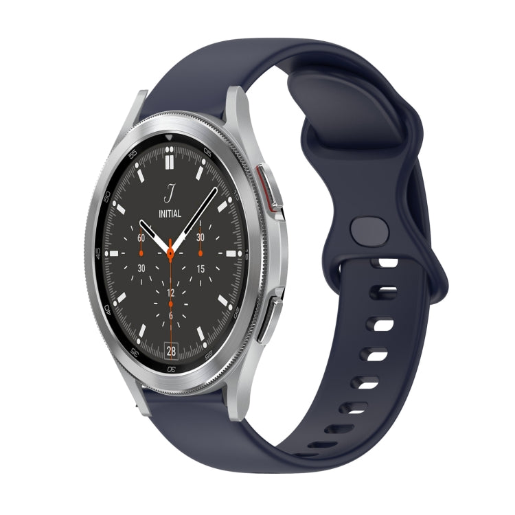 For Samsung Galaxy Watch4 Classic 46mm 20mm Butterfly Buckle Solid Color Silicone Watch Band