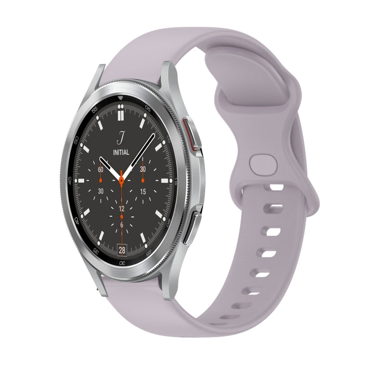 For Samsung Galaxy Watch4 Classic 46mm 20mm Butterfly Buckle Solid Color Silicone Watch Band