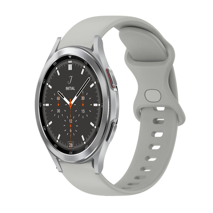 For Samsung Galaxy Watch4 Classic 46mm 20mm Butterfly Buckle Solid Color Silicone Watch Band