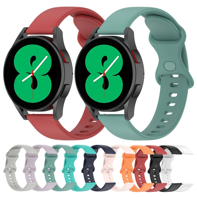 For Samsung Galaxy Watch4 Classic 46mm 20mm Butterfly Buckle Solid Color Silicone Watch Band