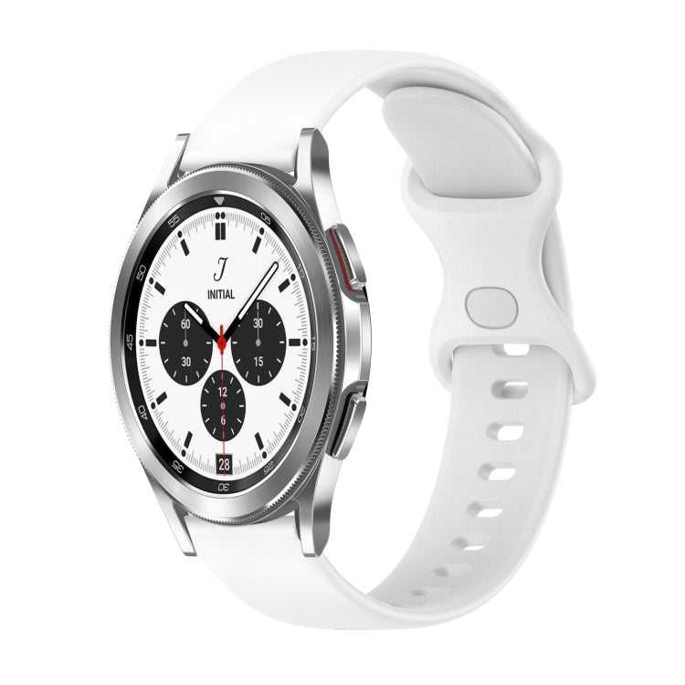 For Samsung Galaxy Watch4 Classic 42mm 20mm Butterfly Buckle Solid Color Silicone Watch Band