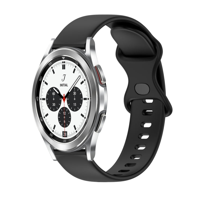 For Samsung Galaxy Watch4 Classic 42mm 20mm Butterfly Buckle Solid Color Silicone Watch Band