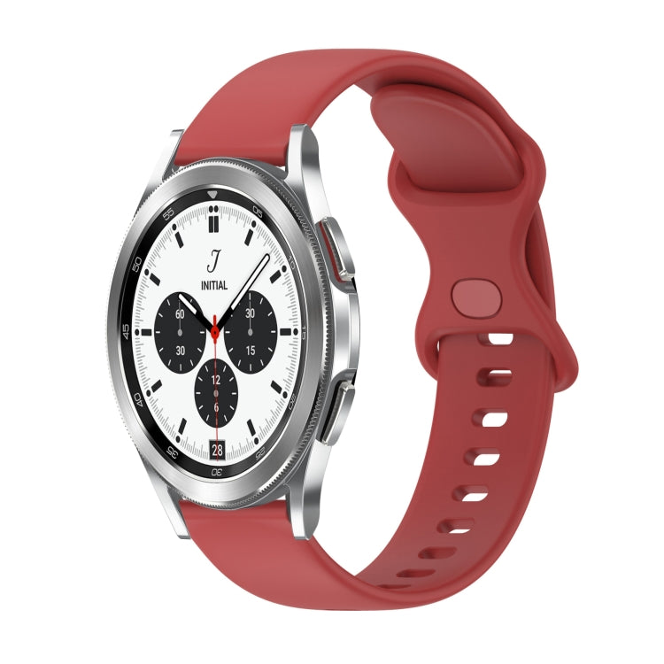 For Samsung Galaxy Watch4 Classic 42mm 20mm Butterfly Buckle Solid Color Silicone Watch Band