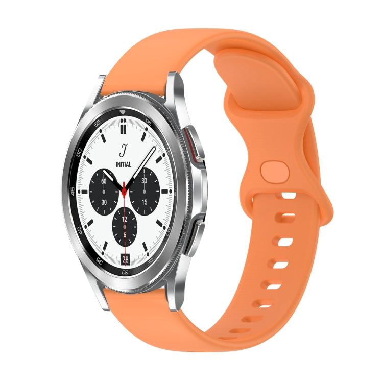 For Samsung Galaxy Watch4 Classic 42mm 20mm Butterfly Buckle Solid Color Silicone Watch Band