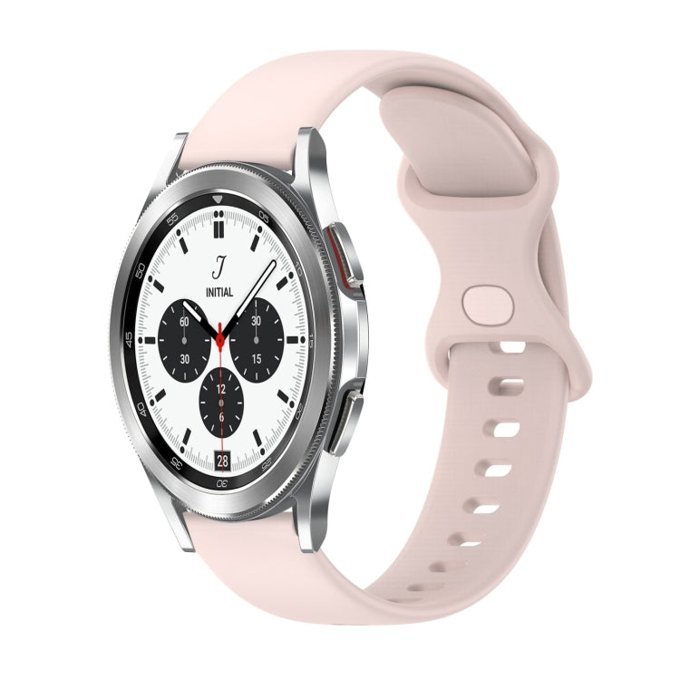 For Samsung Galaxy Watch4 Classic 42mm 20mm Butterfly Buckle Solid Color Silicone Watch Band