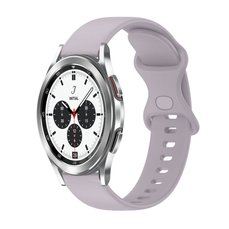 For Samsung Galaxy Watch4 Classic 42mm 20mm Butterfly Buckle Solid Color Silicone Watch Band