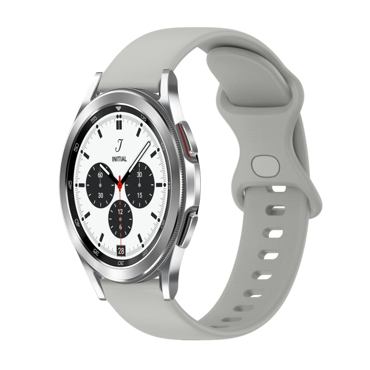 For Samsung Galaxy Watch4 Classic 42mm 20mm Butterfly Buckle Solid Color Silicone Watch Band